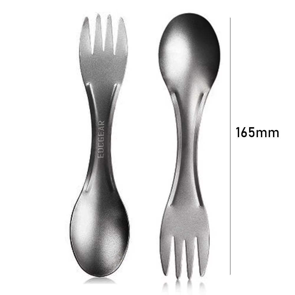 Portable Ultralight Titanium Tableware Long Handle Spoon Fork Outdoor Camping EDC Environmental Outdoor Picnic Tourist Dishes