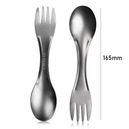 Portable Ultralight Titanium Tableware Long Handle Spoon Fork Outdoor Camping EDC Environmental Outdoor Picnic Tourist Dishes