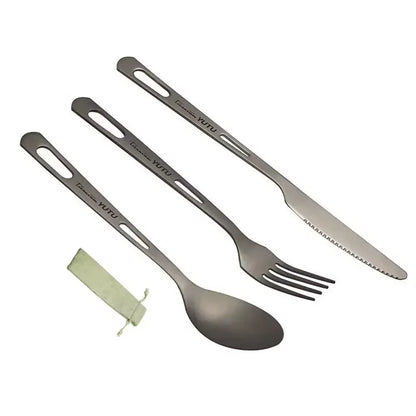 Portable Ultralight Titanium Tableware Long Handle Spoon Fork Outdoor Camping EDC Environmental Outdoor Picnic Tourist Dishes
