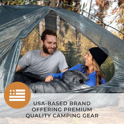 Katahdin 15 F Hiking & Backpacking Sleeping Bag - 4 Season, 625FP Ultralight Sleeping Bag - Water Resistant - Charcoal Gray - Long