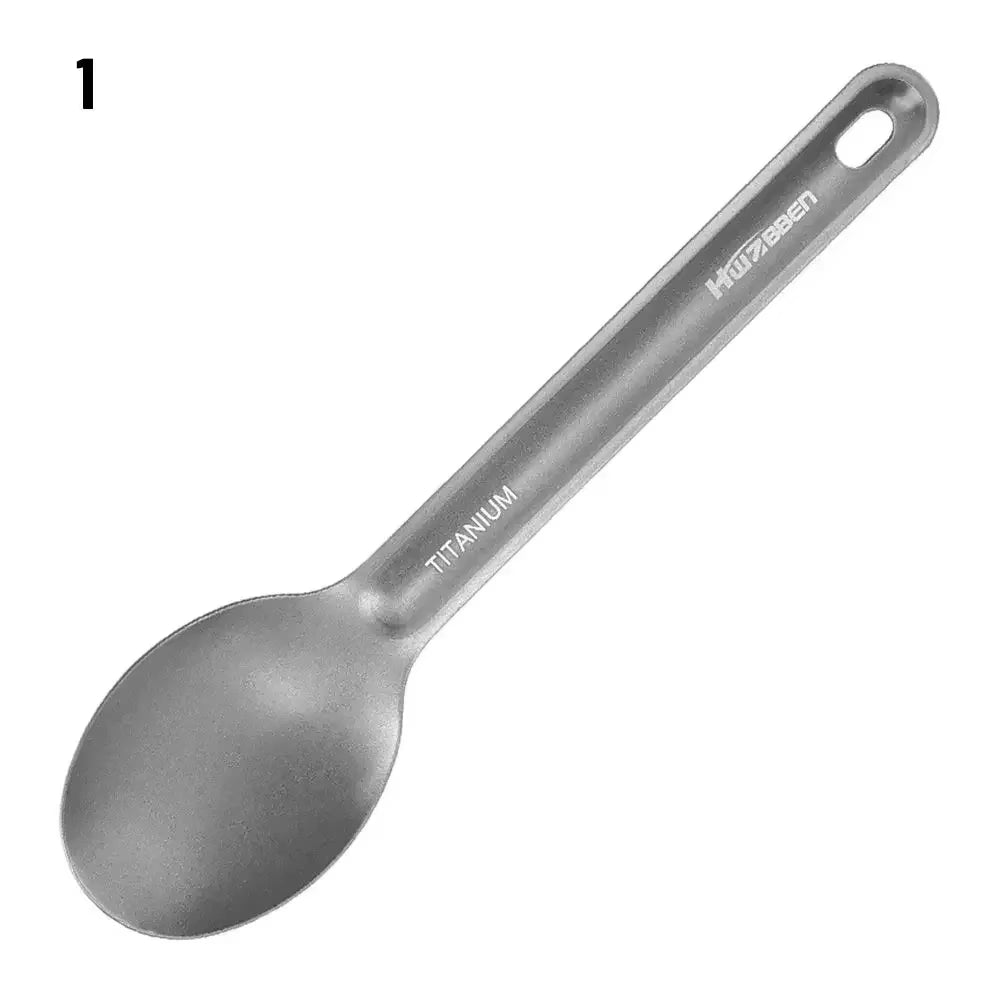 Portable Ultralight Titanium Tableware Long Handle Spoon Fork Outdoor Camping EDC Environmental Outdoor Picnic Tourist Dishes