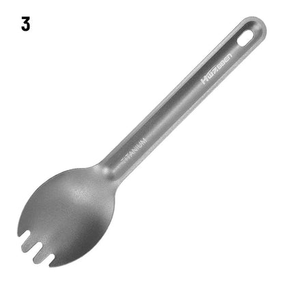Portable Ultralight Titanium Tableware Long Handle Spoon Fork Outdoor Camping EDC Environmental Outdoor Picnic Tourist Dishes