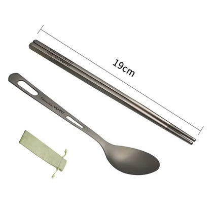 Portable Ultralight Titanium Tableware Long Handle Spoon Fork Outdoor Camping EDC Environmental Outdoor Picnic Tourist Dishes
