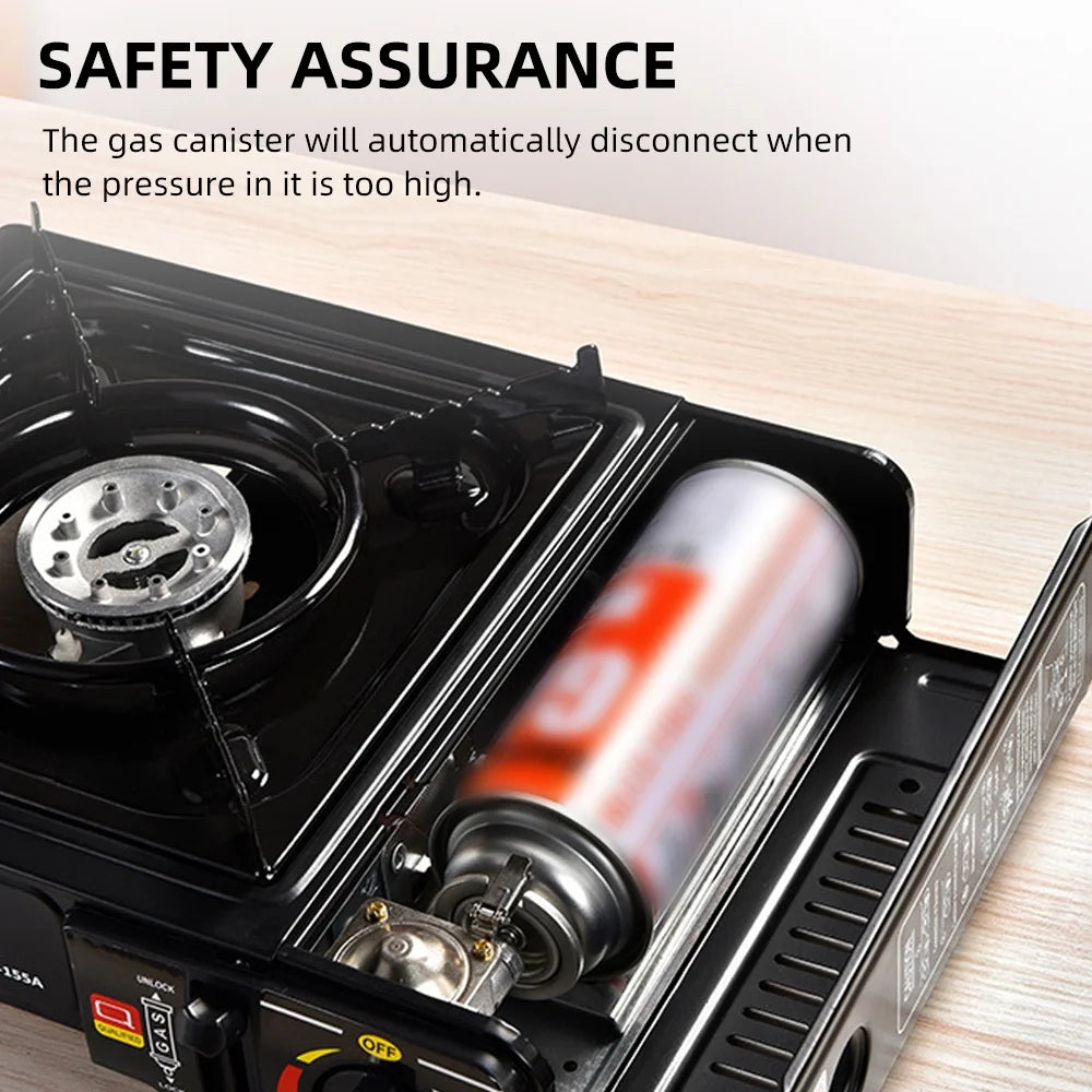 Portable Furnace Adjustable Fire 2900W Furnace Lightweight Cooker Unit Kitchen Equipment for Camping Barbecue Hot Pot Cooking W/Storage Box