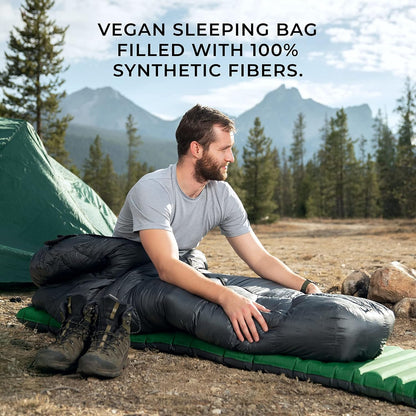 Katahdin 15 F Hiking & Backpacking Sleeping Bag - 4 Season, 625FP Ultralight Sleeping Bag - Water Resistant - Charcoal Gray - Long