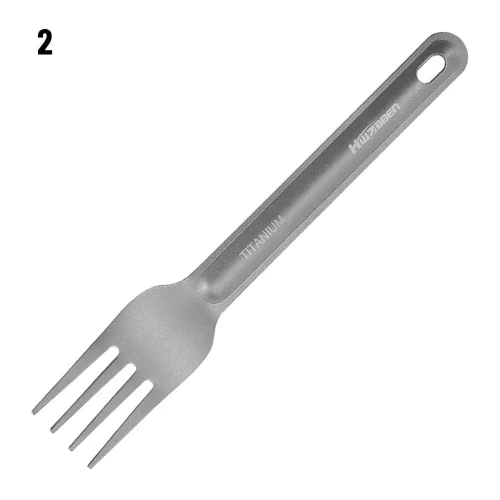 Portable Ultralight Titanium Tableware Long Handle Spoon Fork Outdoor Camping EDC Environmental Outdoor Picnic Tourist Dishes