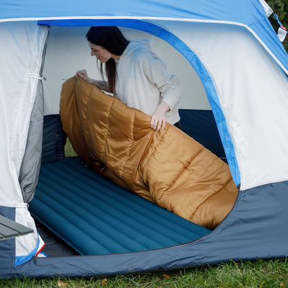 Adult Inflatable Camp Sleeping Pad, Blue, 78 in X 25 in X 3.5 In