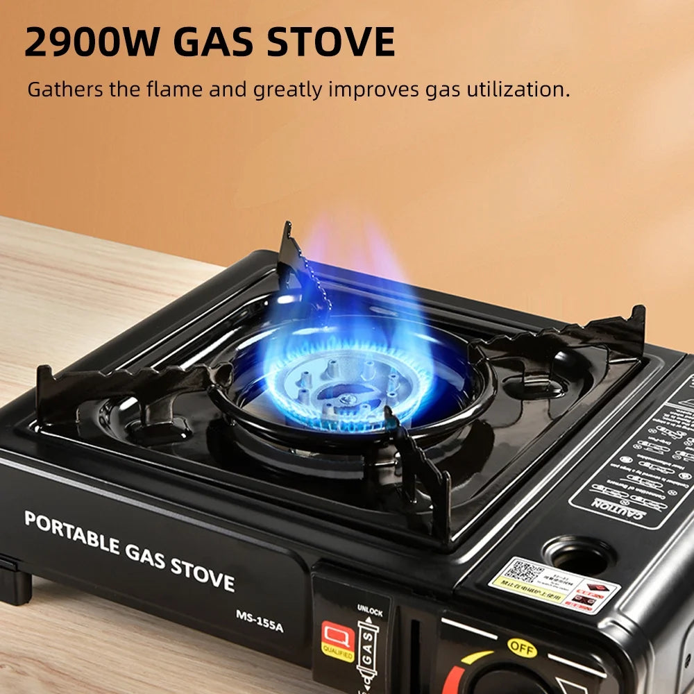 Portable Furnace Adjustable Fire 2900W Furnace Lightweight Cooker Unit Kitchen Equipment for Camping Barbecue Hot Pot Cooking W/Storage Box